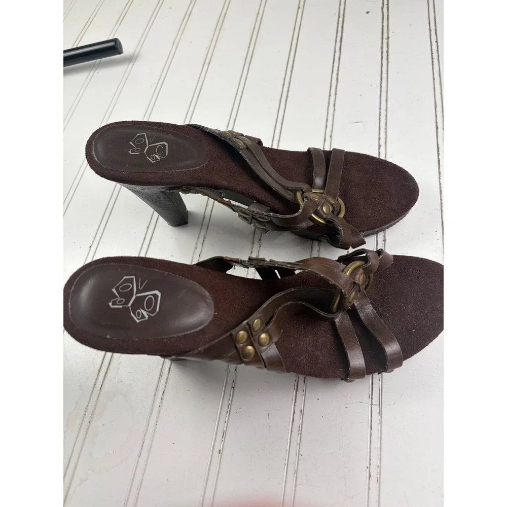 Bongo Vintage Y2K Norman Brown Strappy Boho Studded Platforms Women's Size 9M
